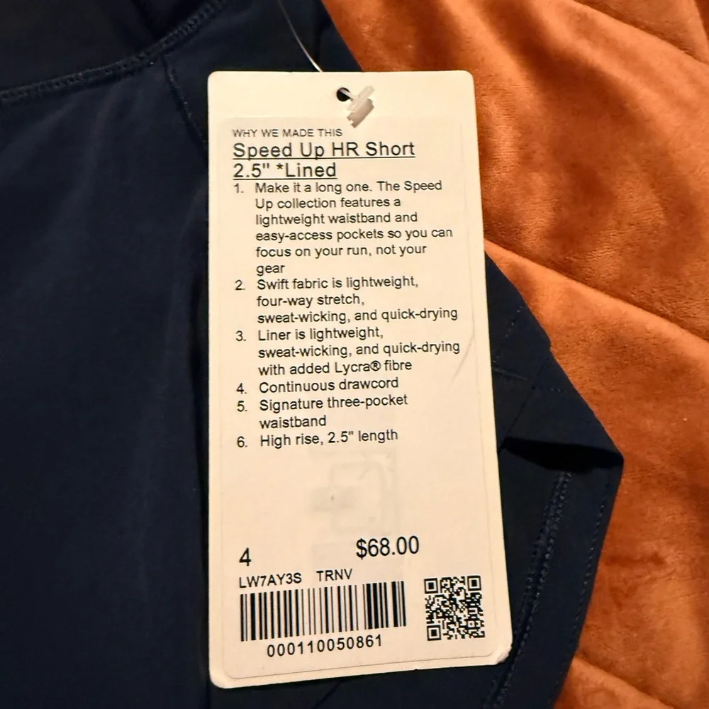 lululemon athletica Women's Deep Blue Athletic Shorts - Picture 4 of 4